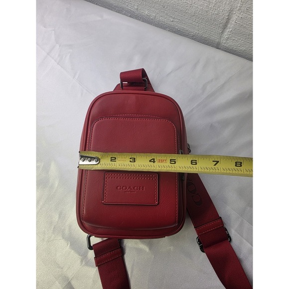 Coach Racer Red Sling Pack Backpack Small - Picture 5 of 6